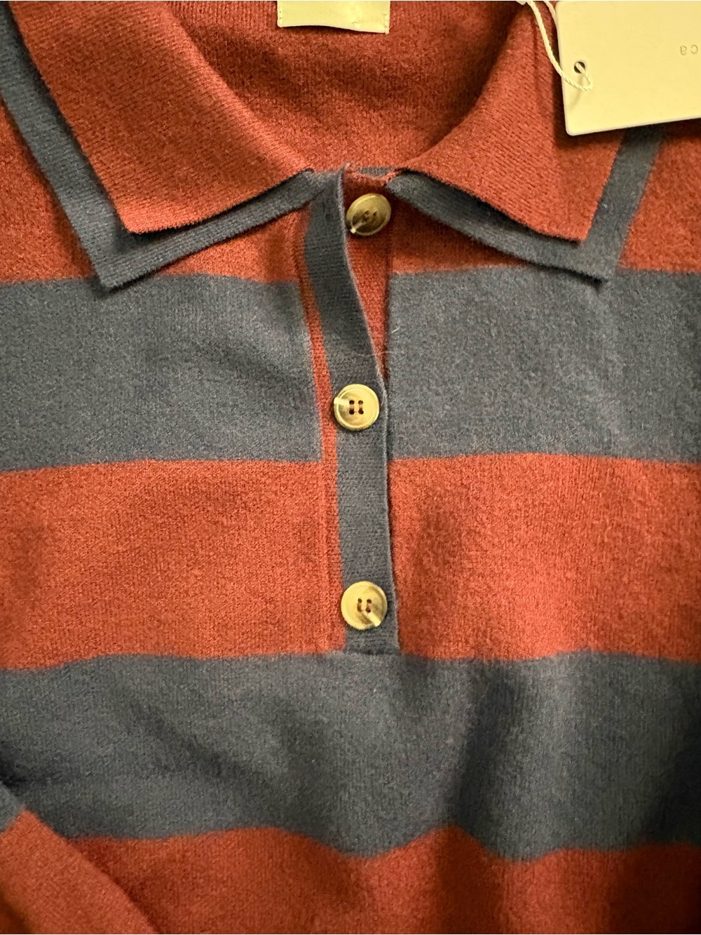NWT 525 America Lennon double color striped rugby sweater Large - Picture 6 of 6